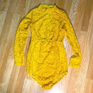 Mustard yellow bodysuit size small.